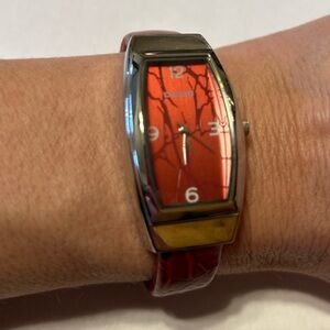 Chico's Red and Silver Watch